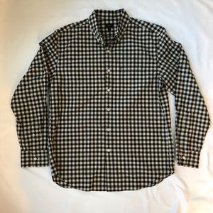 L J Crew Slim Ivory mini buffalo Check Button Down